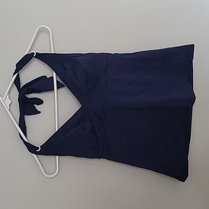 Title Nine navy halter tankini swim top